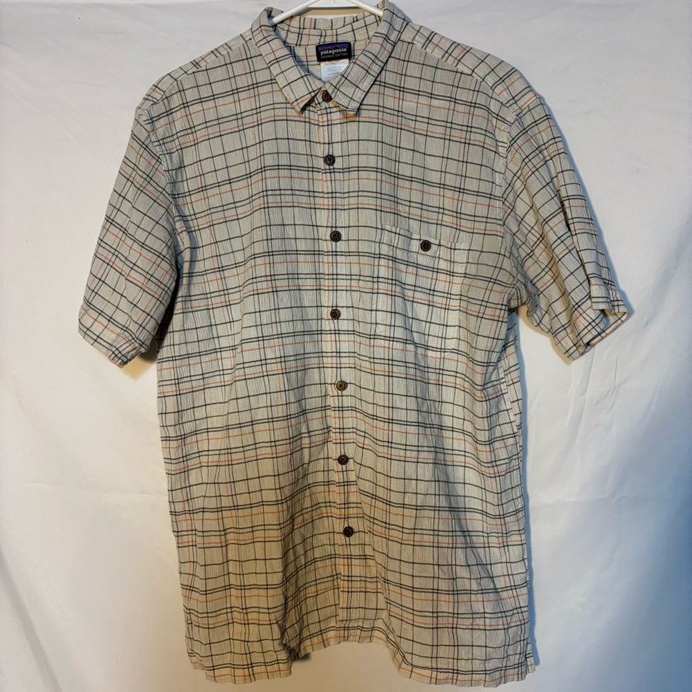 Patagonia Organic Cotton Plaid Short Sleeve Button Up Casual Shirt Men’s XL
